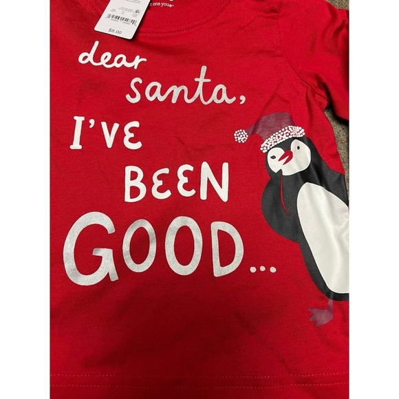 Christmas Carter's Dear Santa ling sleeve red  T-shirt NWT 18 months - Picture 2 of 4